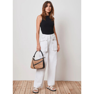 Mint Velvet White Cotton Cargo Trousers